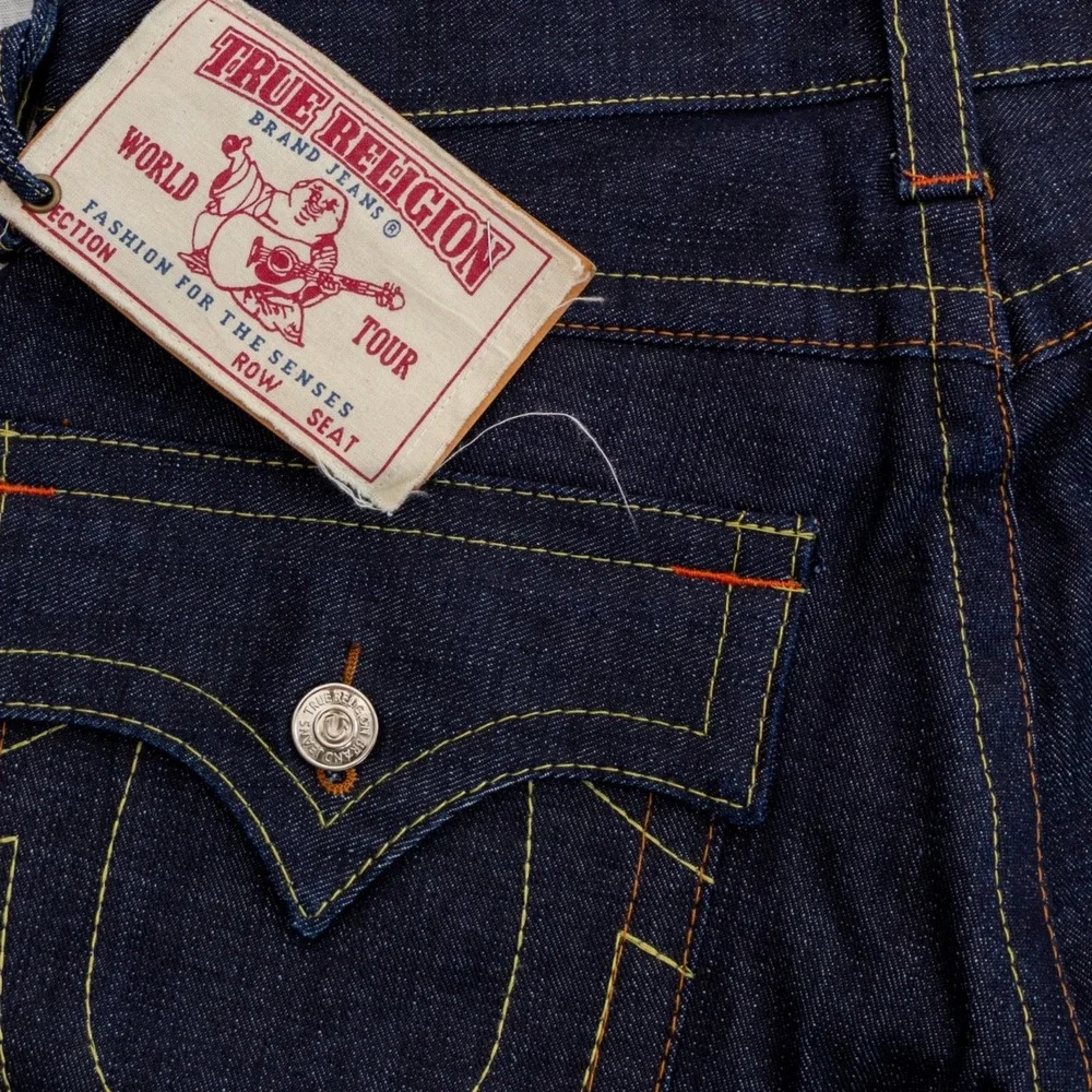 True Religion Billy Jeans USA Dark Wash Bootcut Dragon Embroidered‎ Denim 32x34